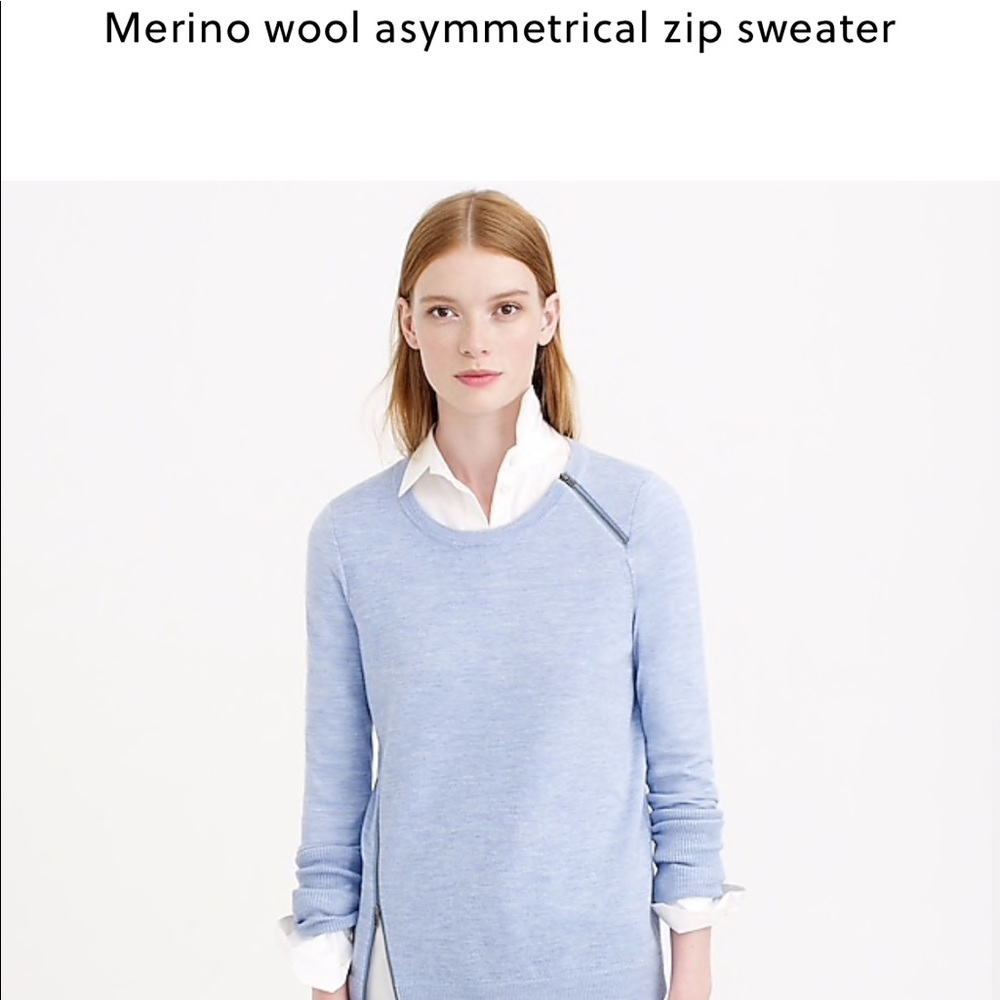 J crew asymmetrical zip sweater NWT